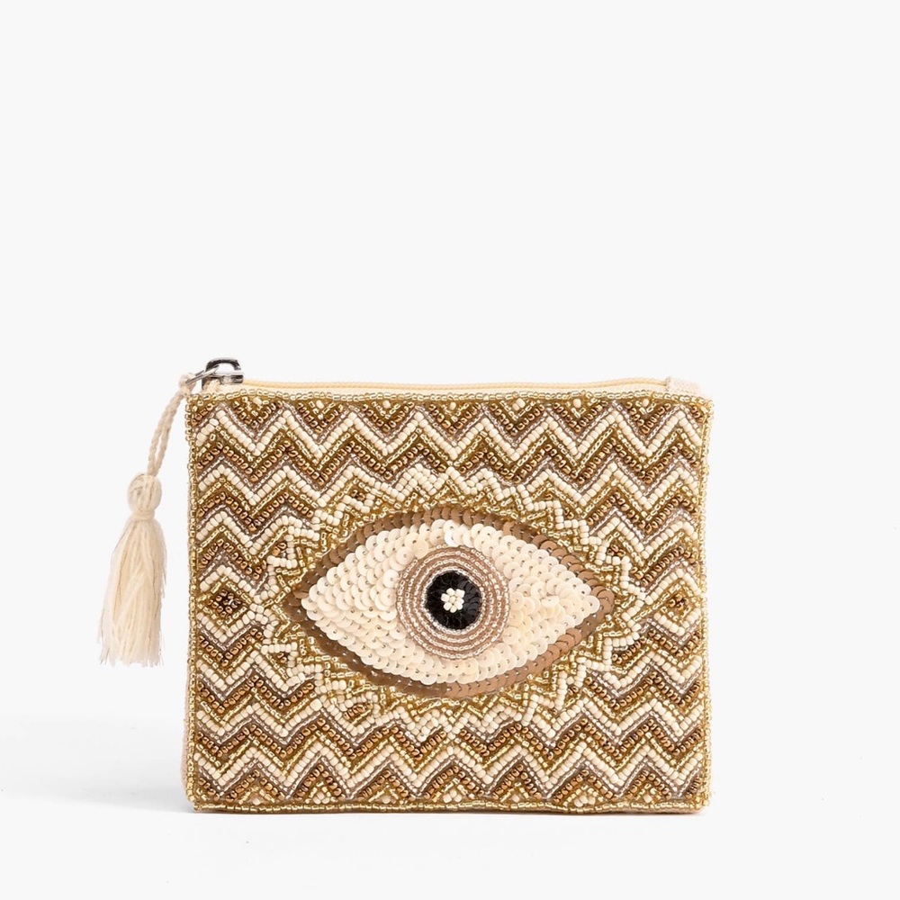 Beaded Evil Eye Coin Pouch